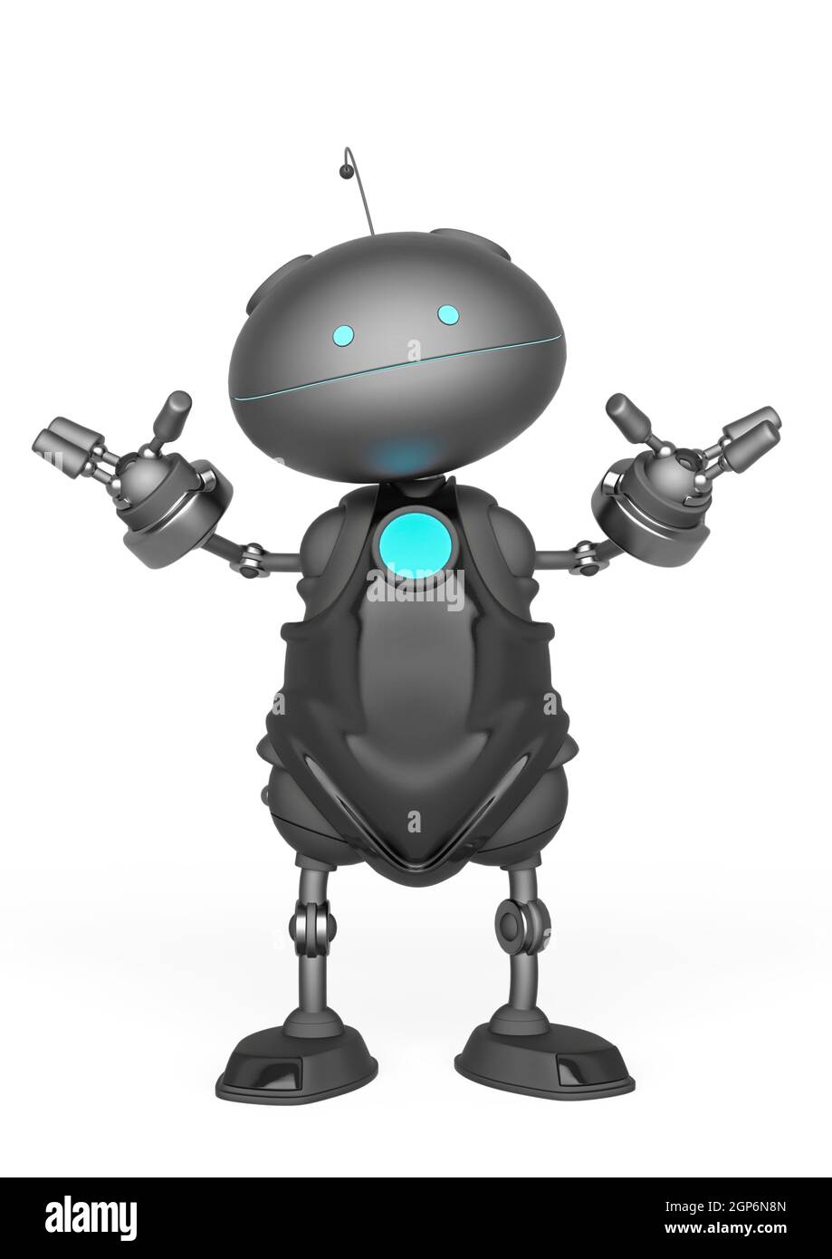 mini bot is saying that do not know yet in white background, 3d ...
