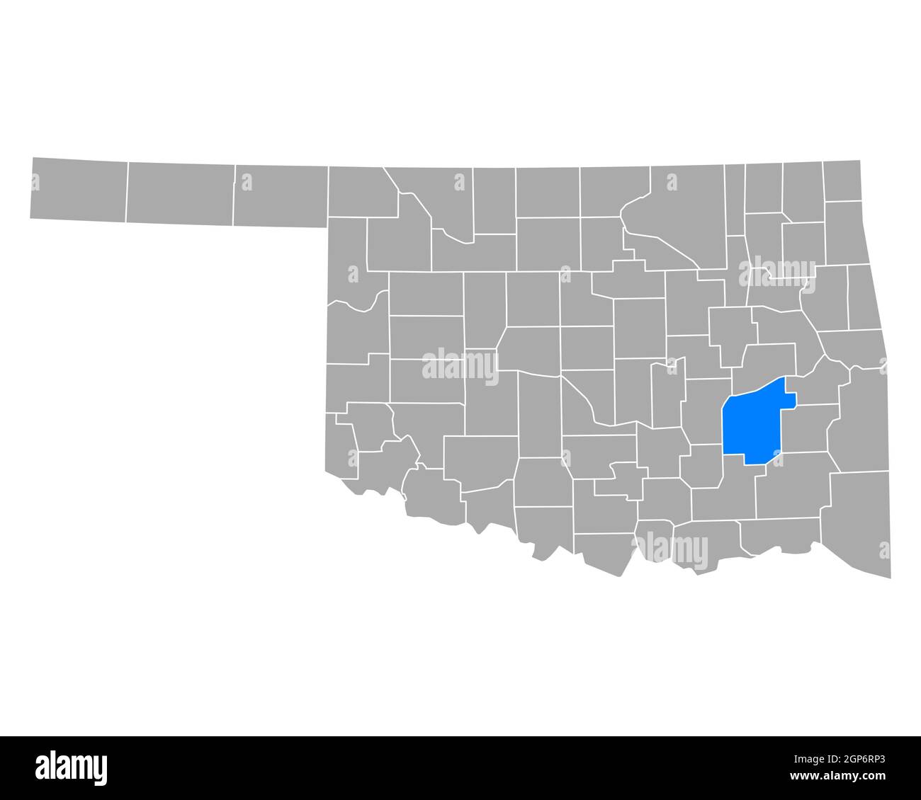 Map of Pittsburg in Oklahoma Stock Photo Alamy