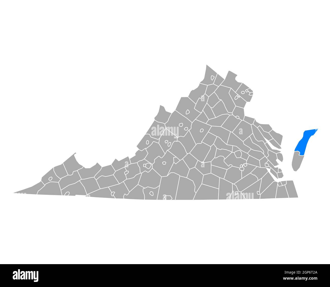 Map of Accomack in Virginia Stock Photo - Alamy