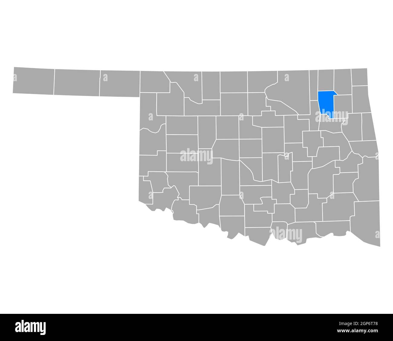 Map of Rogers in Oklahoma Stock Photo