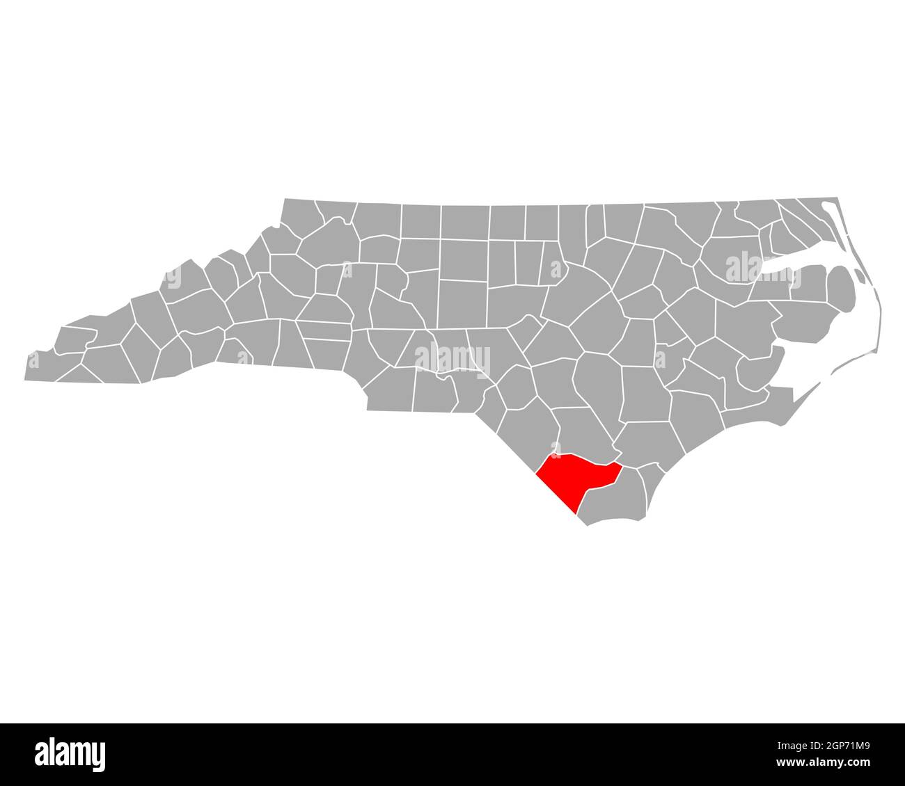 Map of Columbus in North Carolina Stock Photo Alamy