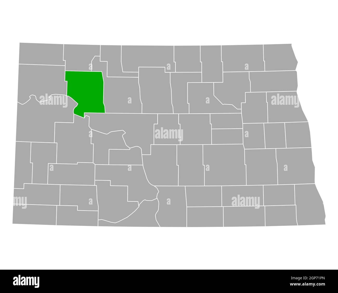 Map of Mountrail in North Dakota Stock Photo Alamy