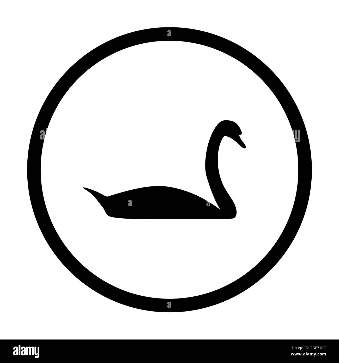Swan and circle Stock Photo