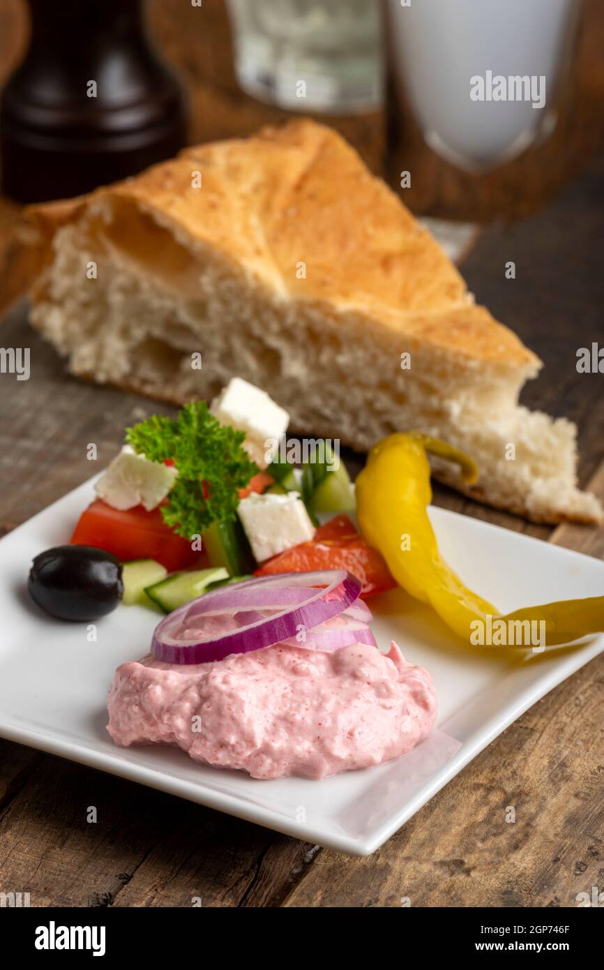 greek taramas spread with bread Stock Photo - Alamy