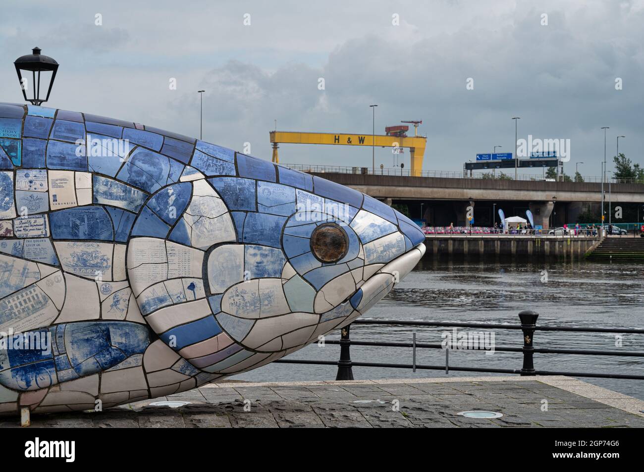 Belfast, N.Ireland Sept 4, 2021 The Salmon of Knowledge, also known as The Big Fish in Belfast