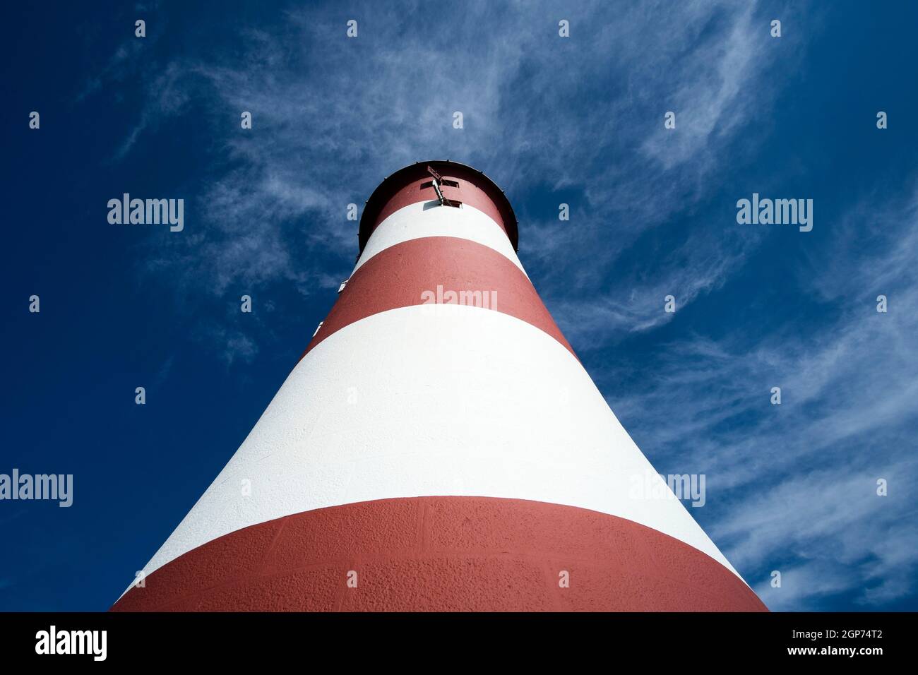 A view of Smeatons Tower, the restored Eddystone lighthouse at Plymouth Hoe, Plymouth Stock Photo