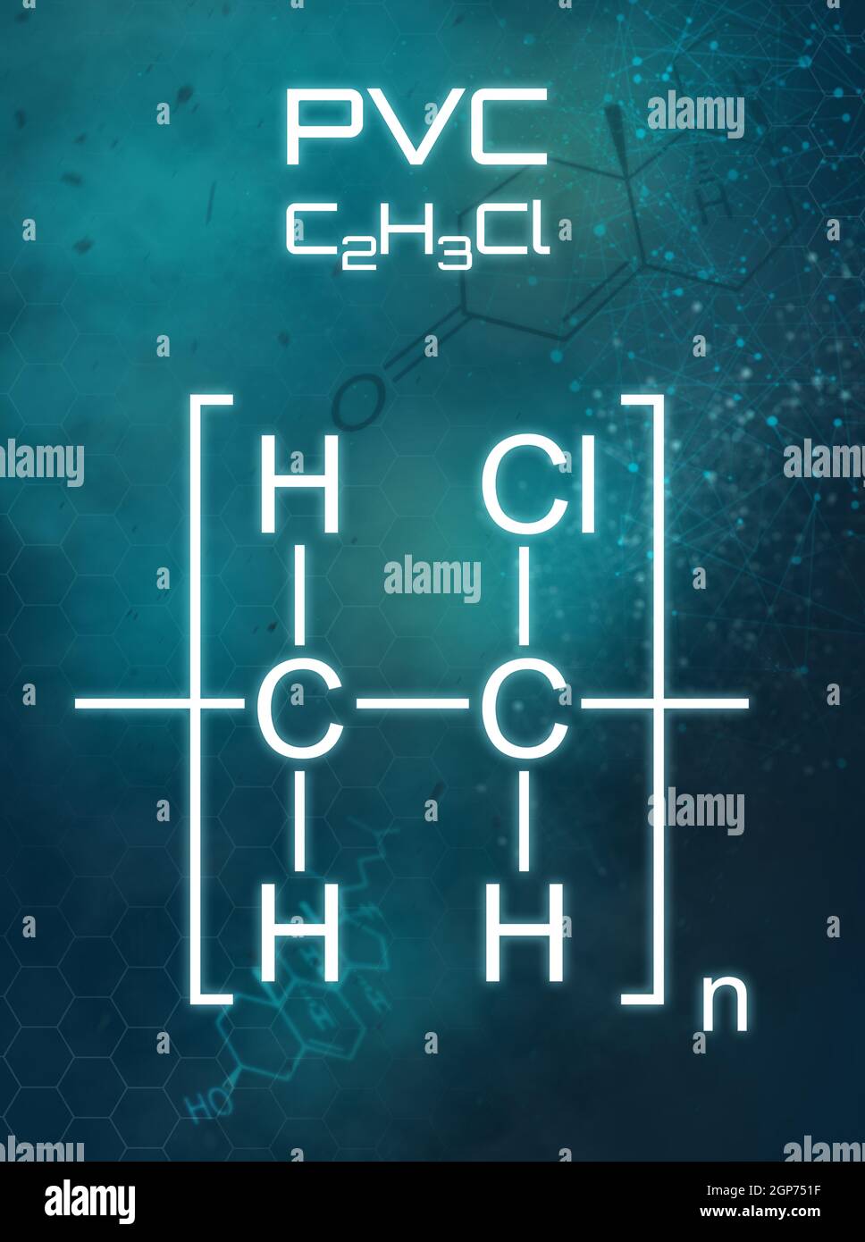 Chemical formula of PVC on a futuristic background Stock Photo Alamy