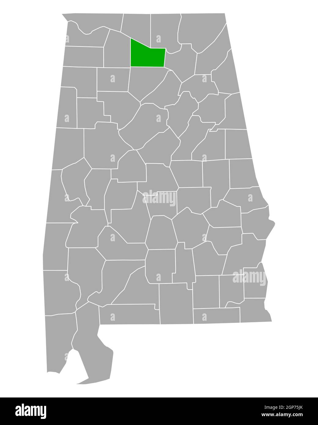 Map of Morgan in Alabama Stock Photo