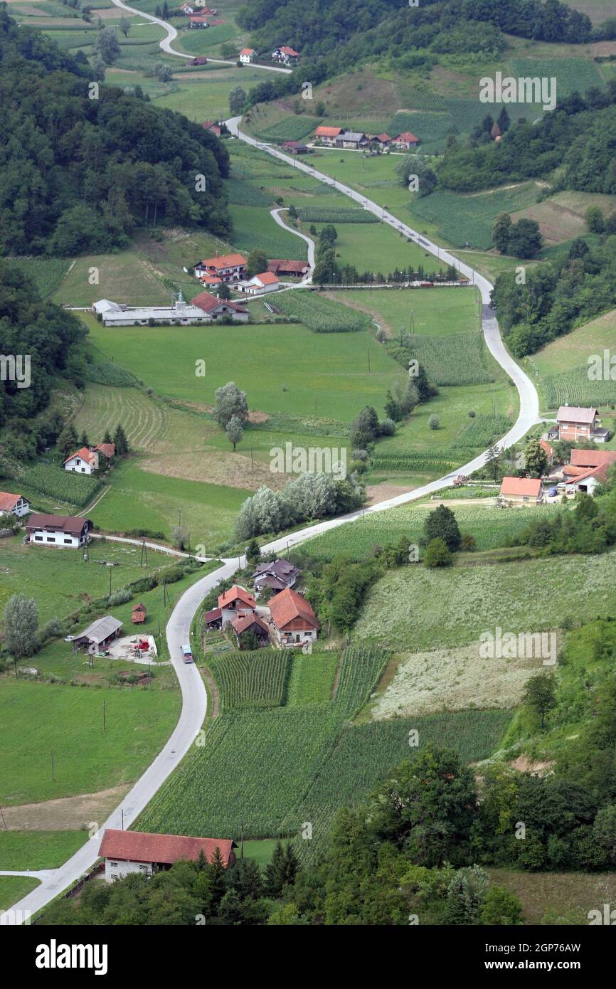 Idyllic countryside, Hills and meadows in Zagorje Region, Croatia Stock ...
