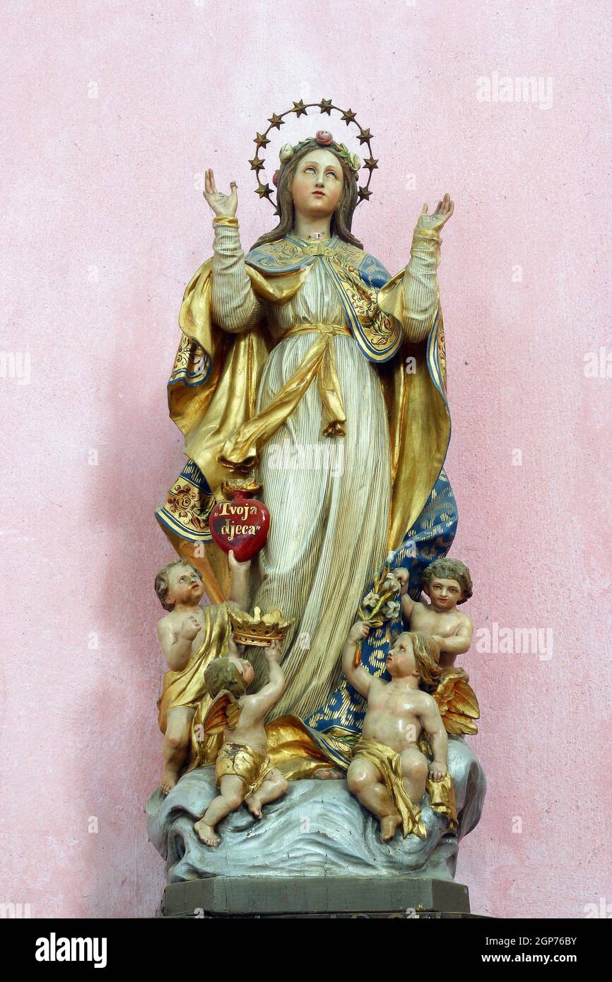Assumption of the Virgin Mary statue in the parish church of St ...