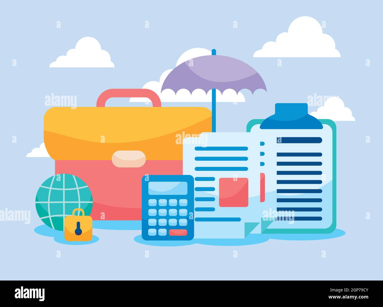 suitcase and icon group of liability theme Stock Vector Image & Art - Alamy