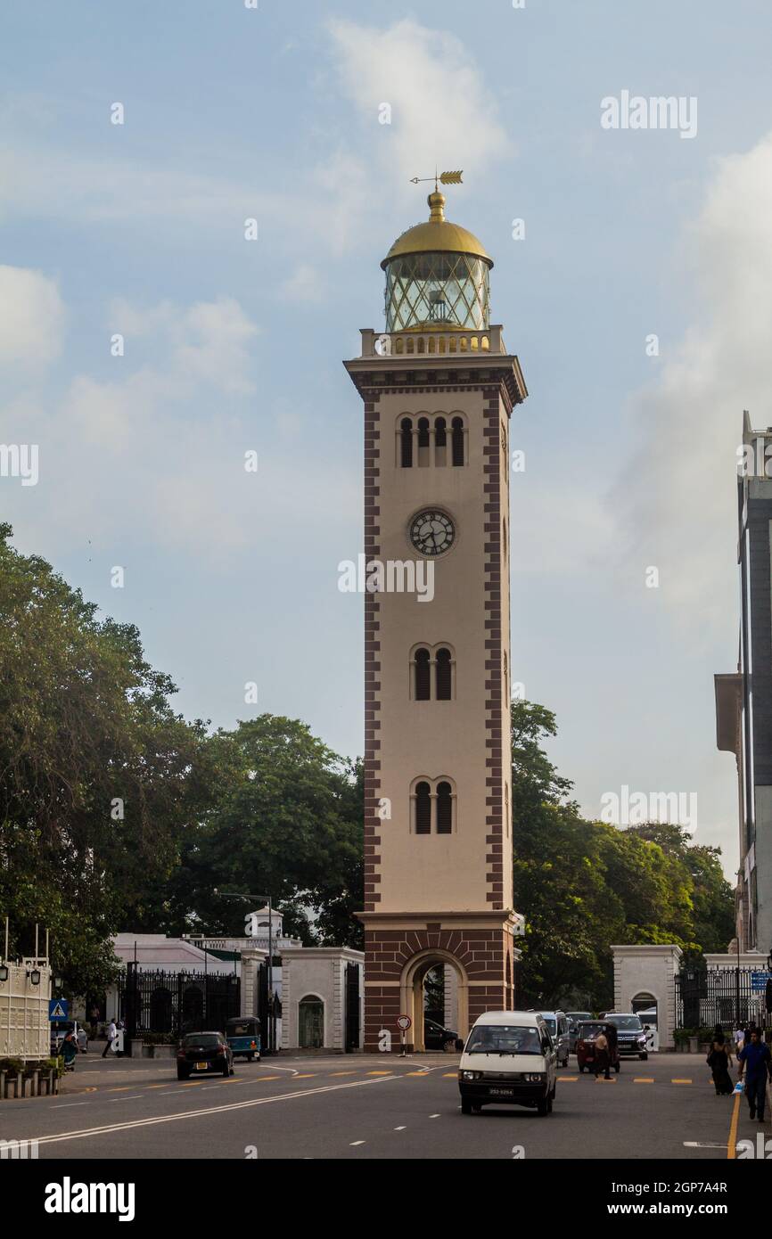 COLOMBO, SRI LANKA JULY 26, 2016 Clock Tower in Colombo Stock Photo