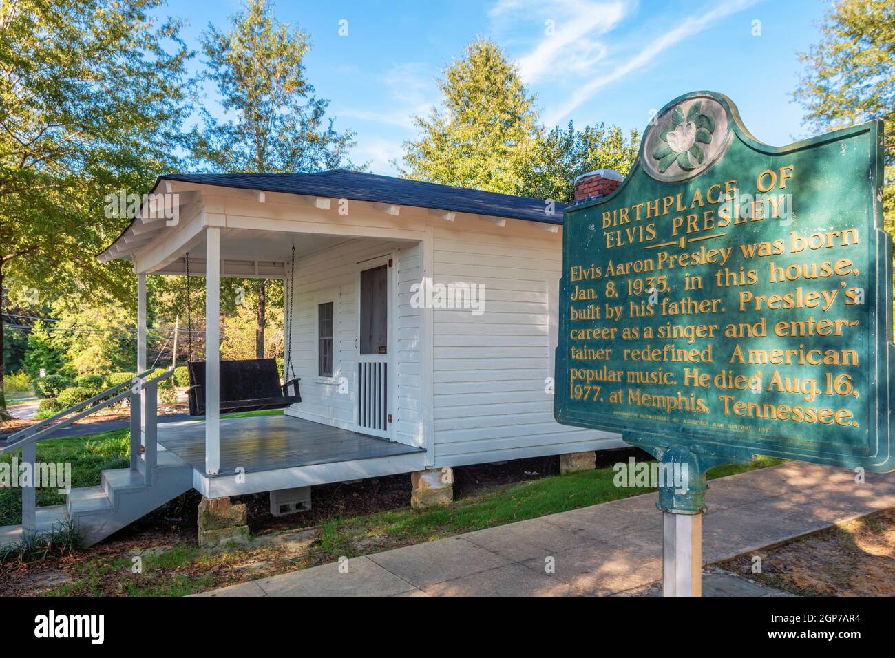 Elvis Presley birthplace and childhood home in Tupelo, Mississippi, USA Stock Photo