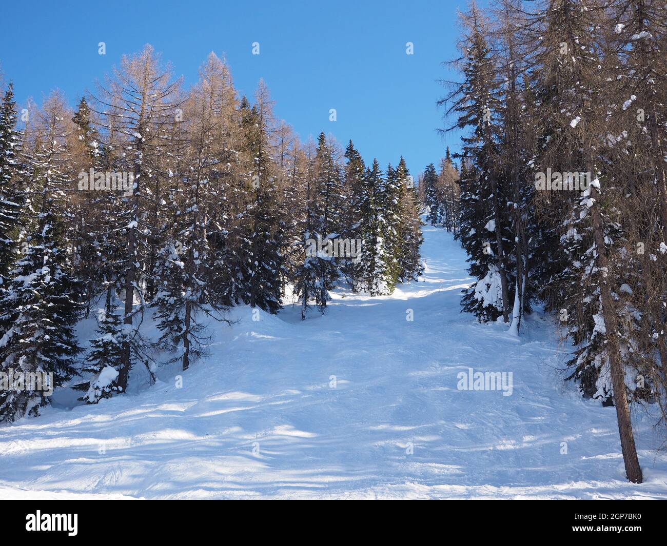 Ski slope in Zauchensee, Ski Amade  area,  Austria Stock Photo
