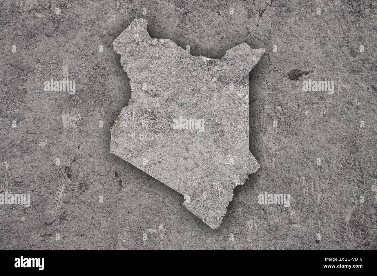 Map of Kenya on weathered concrete Stock Photo - Alamy
