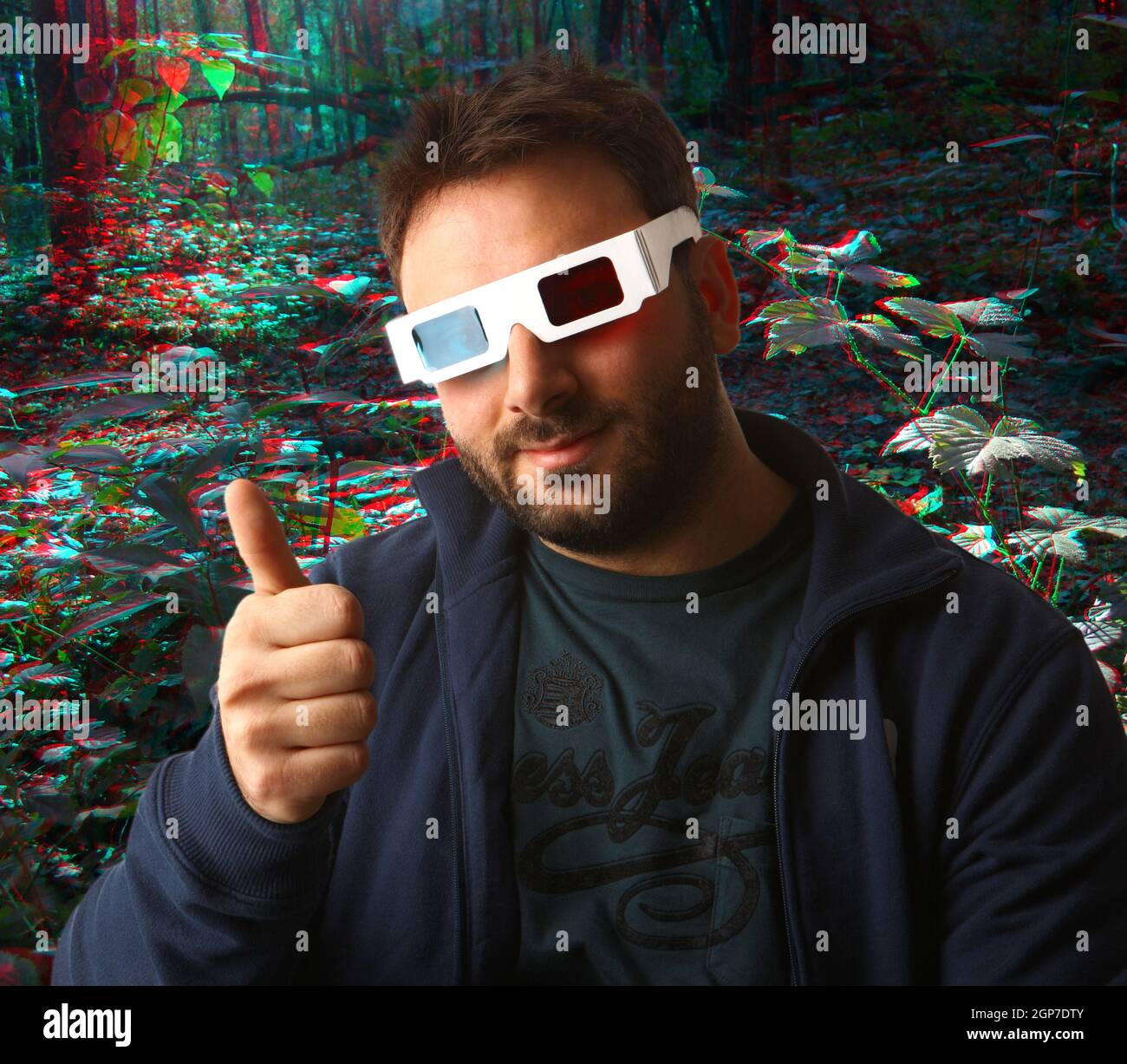 Portrait Of A Young Man Wearing 3d Glasses Stock Photo - Alamy