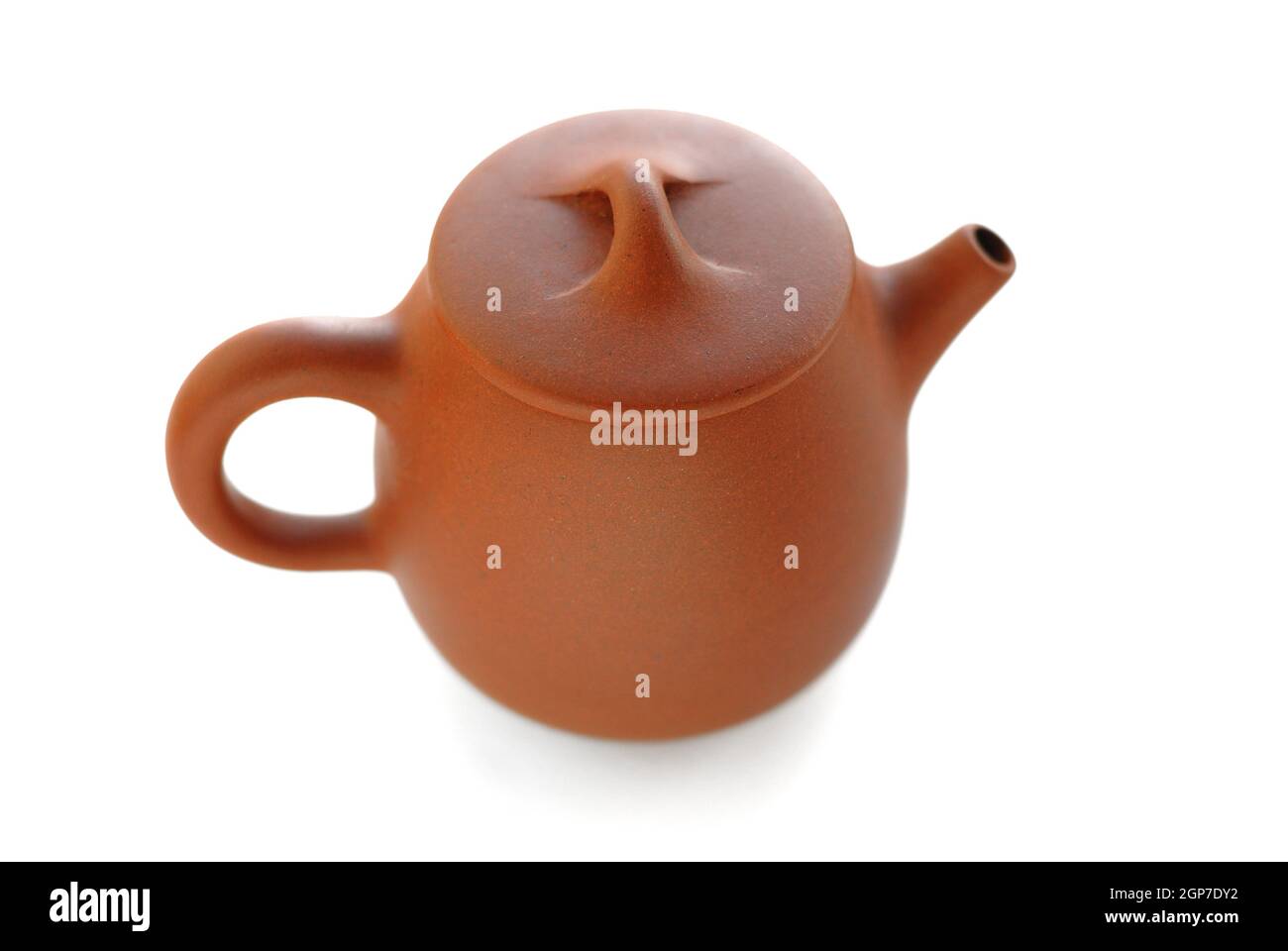 Yixing red clay teapot top view isolated Stock Photo Alamy