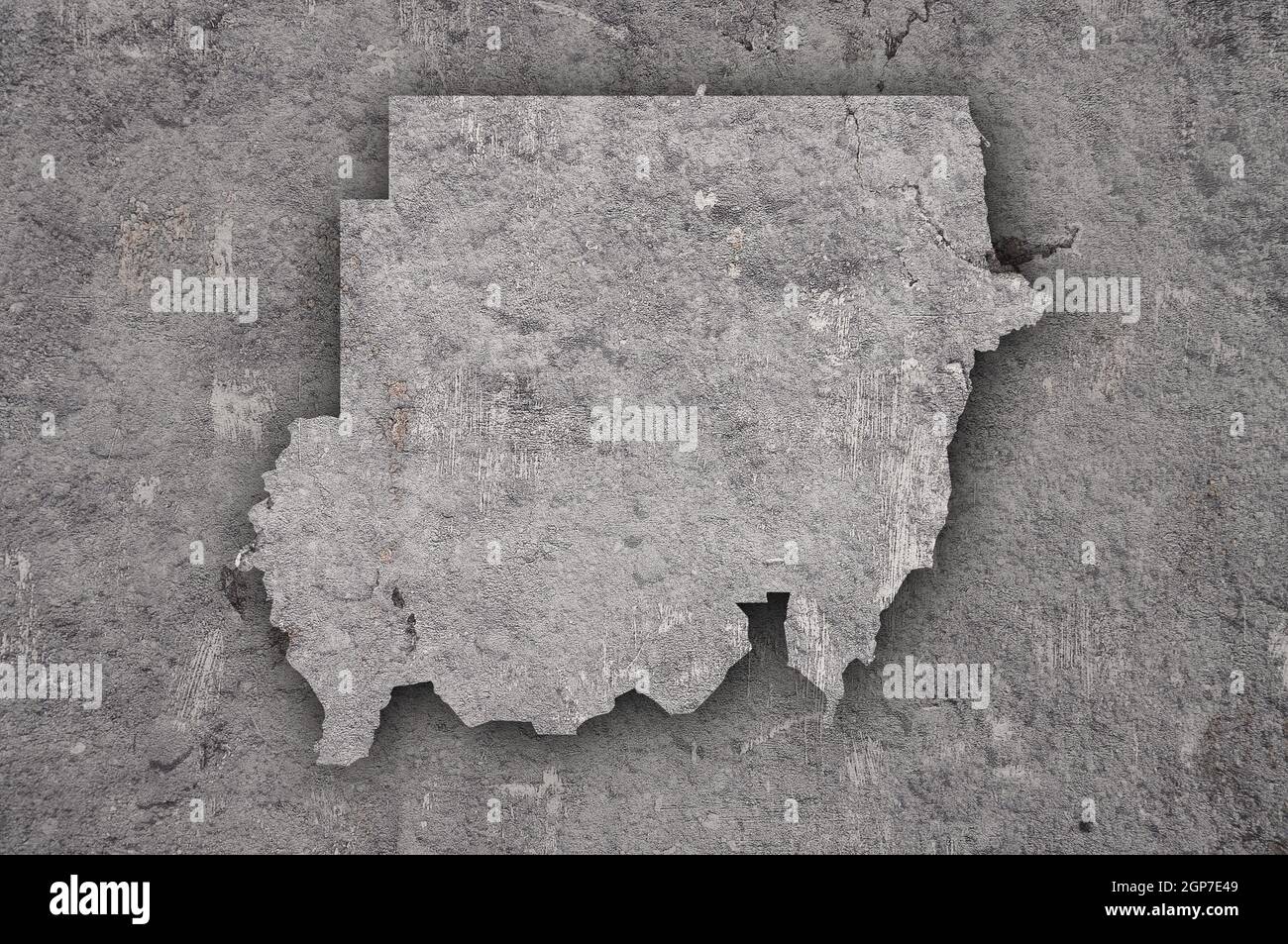 Map of Sudan on weathered concrete Stock Photo - Alamy