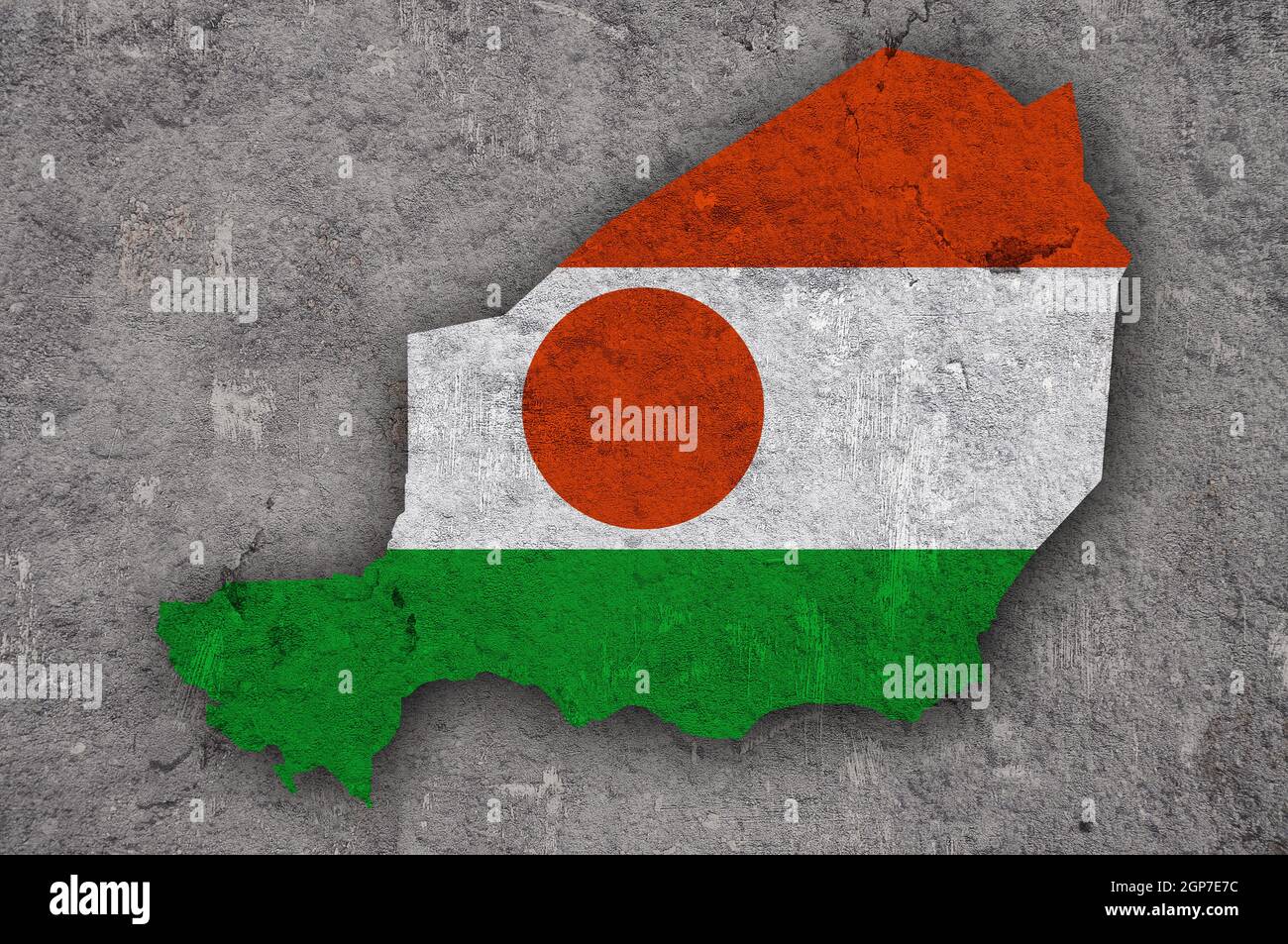 Map and flag of Niger on weathered concrete Stock Photo - Alamy