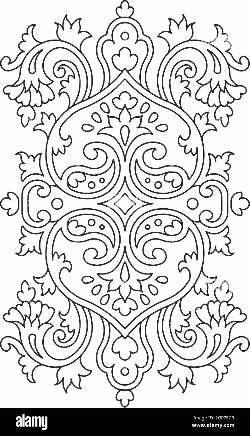 Floral Design , Embroidery Pattern. Black And White , And Stock ...