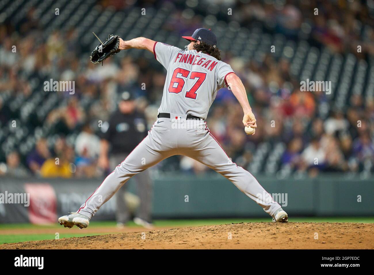 Denver CO, USA. 26th Sep, 2021. Washington Pitcher Kyle Finnegan (67 ...