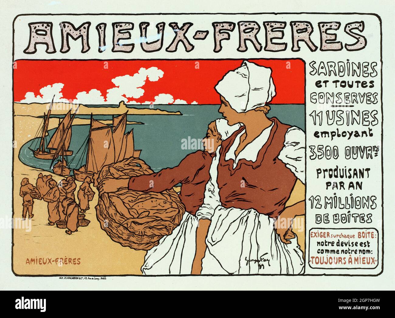 Art by Alphonse Mucha - Amieux-Freres.' (Plate 183) - poster Plakat Art Nouveau Jugendstil - 'Les Maitres de l'Affiche' von 1899 Stock Photo