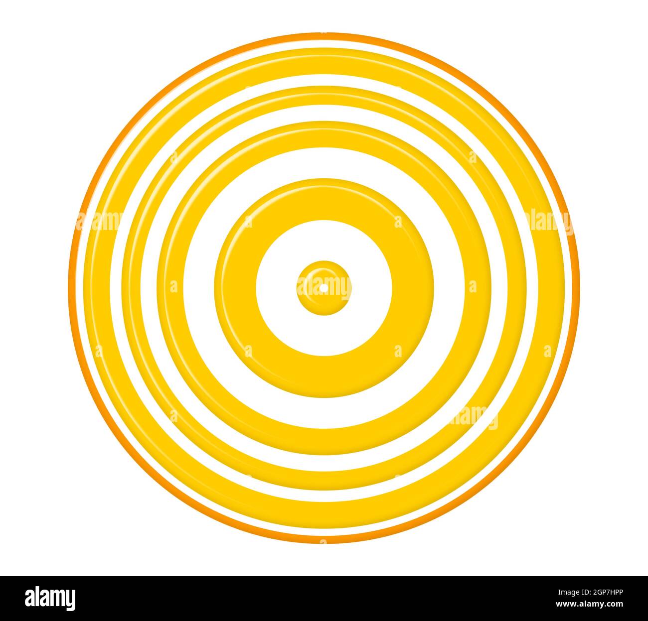 Concentric yellow circles isolated on white background Stock Photo - Alamy