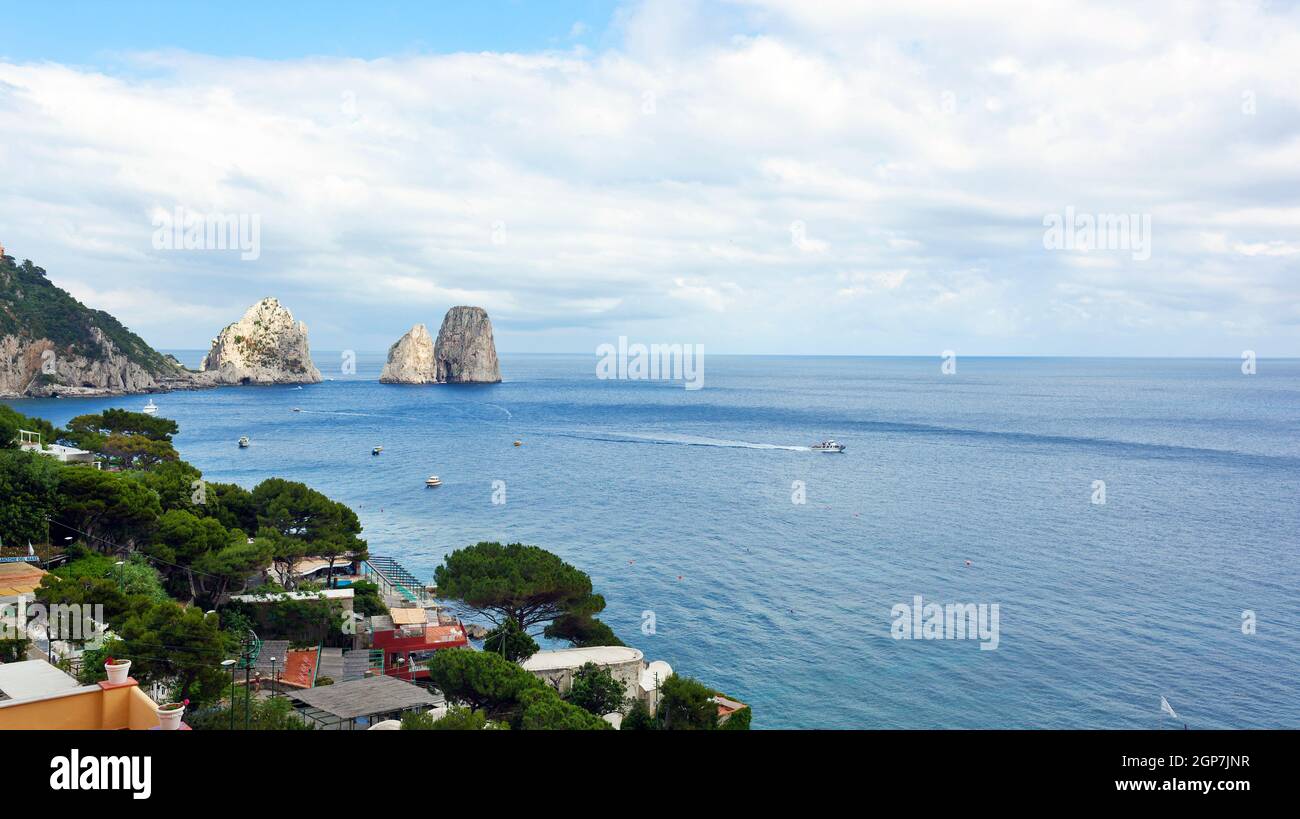 Faraglioni, famous giant rocks, Capri island in Italy Stock Photo - Alamy