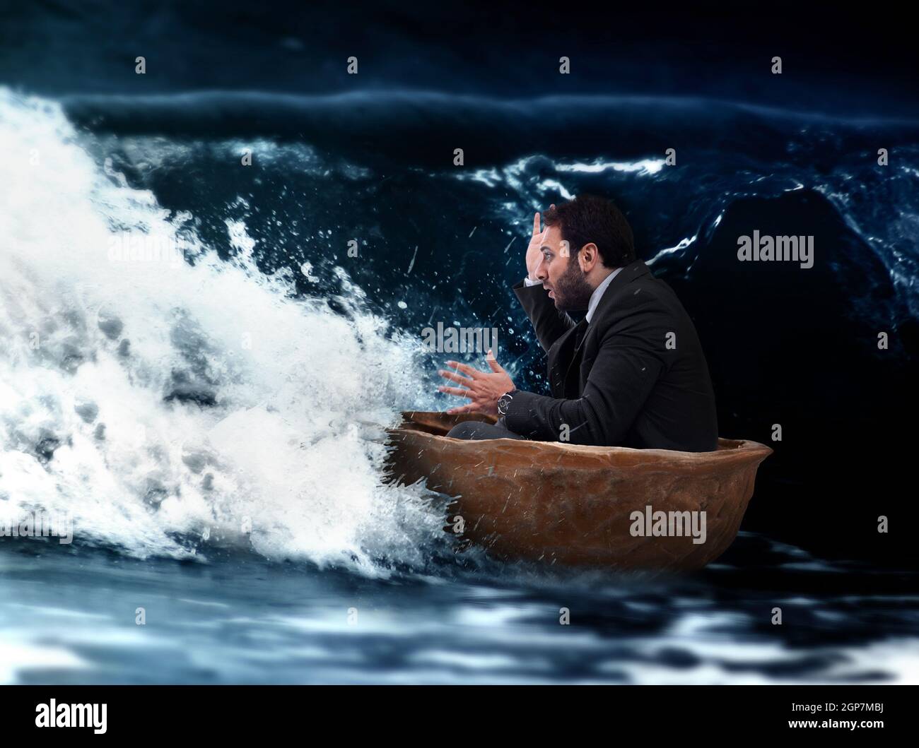 Man in small boat hi-res stock photography and images - Alamy
