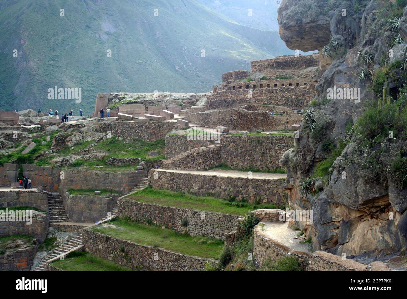 Incan ruins at Ollantaytambo in the Sacred Valley, Peru Stock Photo