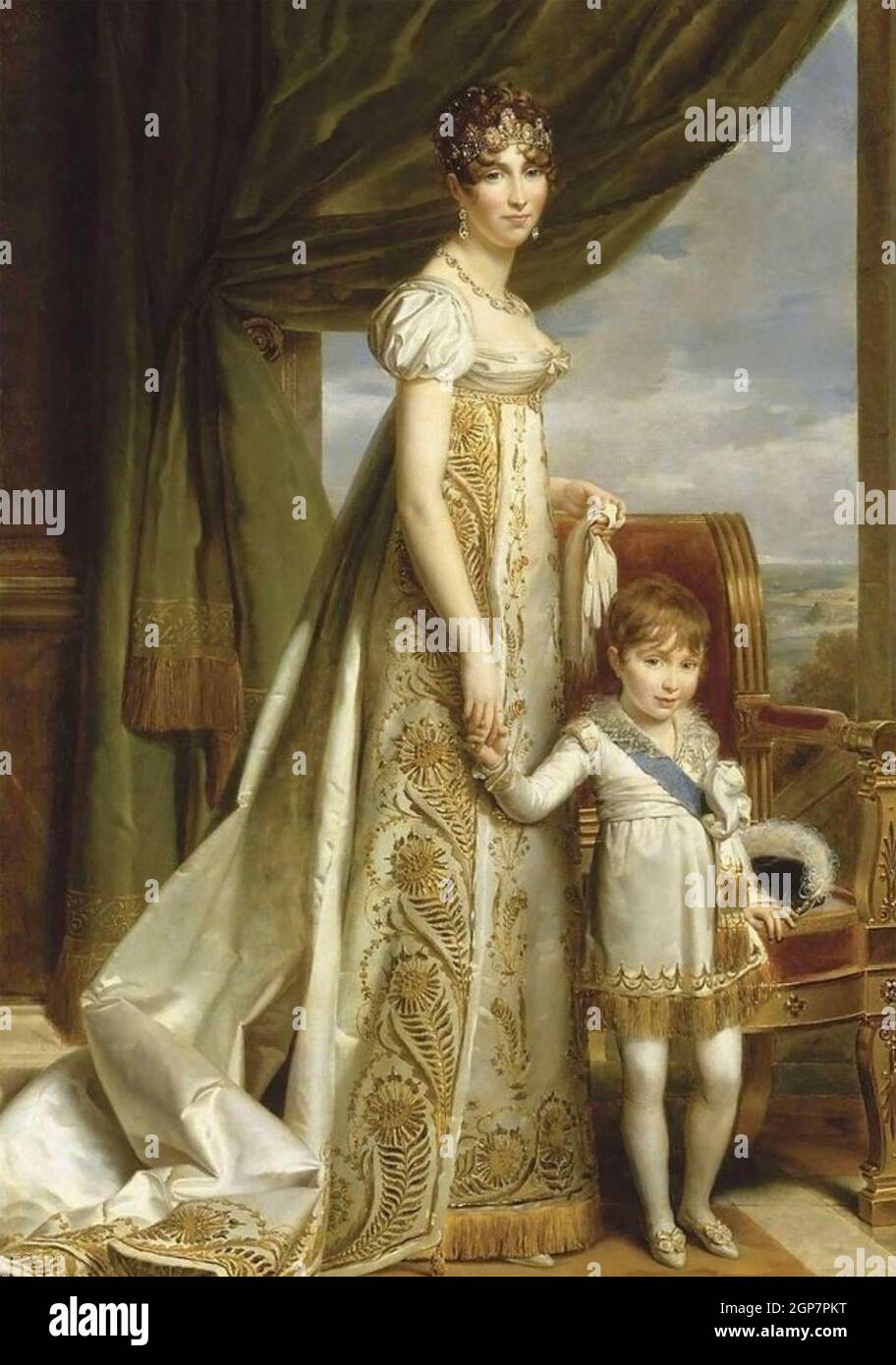 HORTENSE BONAPARTE (1783-1837) Queen consort of Holland, daughter of Napoleon's first wife. Child may be her illegitimate son Charles, Duke of Morny Stock Photo