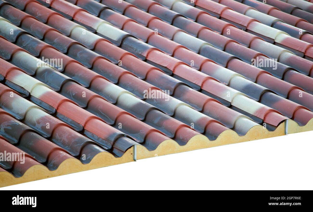 Prefabricated roof polyurethane foam isolated on white Stock Photo Alamy