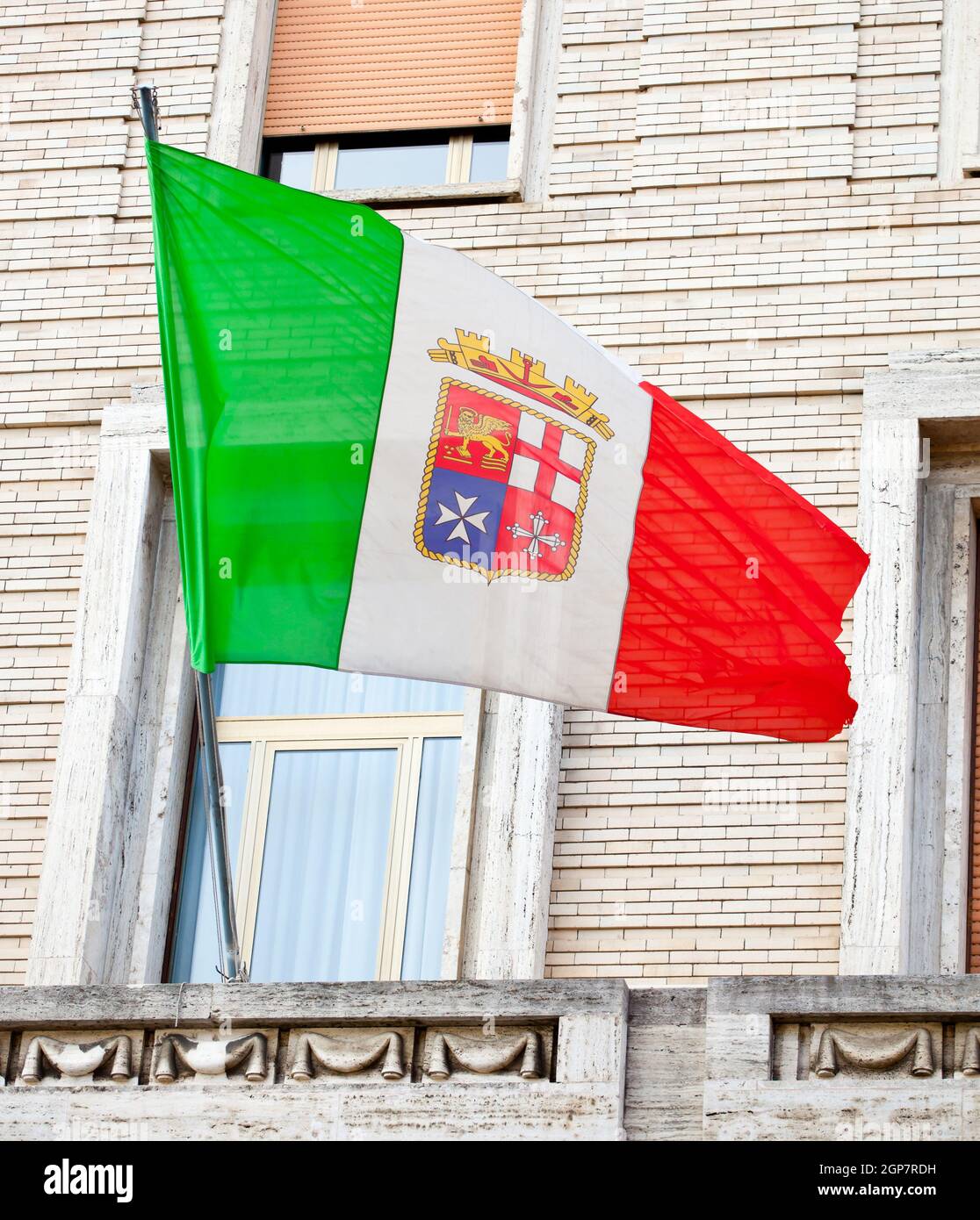 Italian Nautical Flag in Naples Stock Photo Alamy