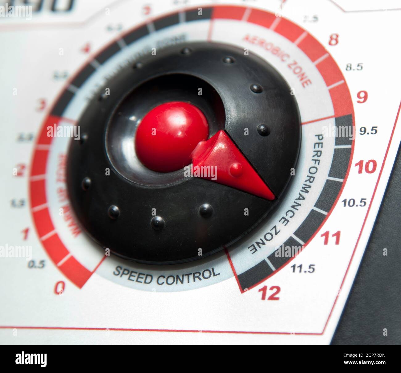 Control panel detail of treadmill with types of training Stock Photo ...