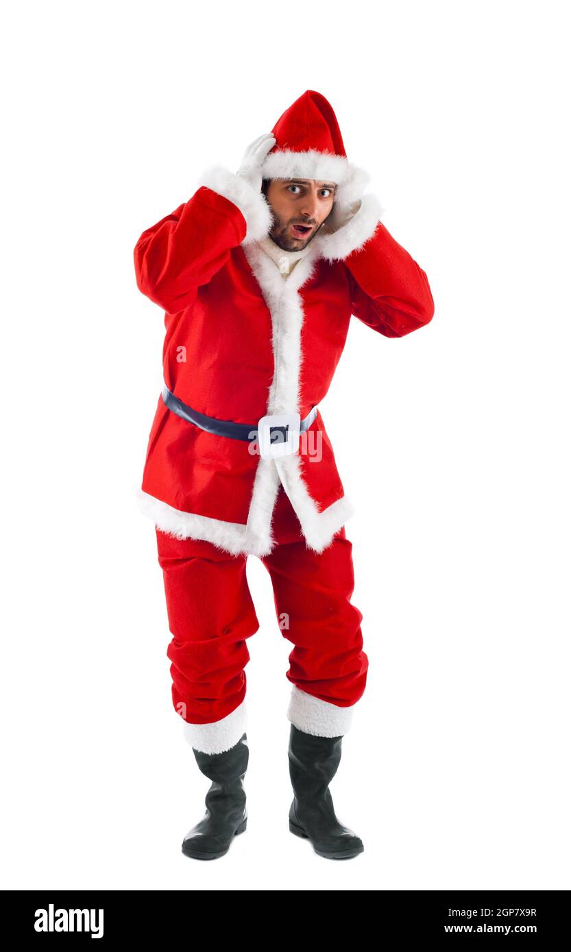 Santa Claus standing isolated on white background Stock Photo - Alamy