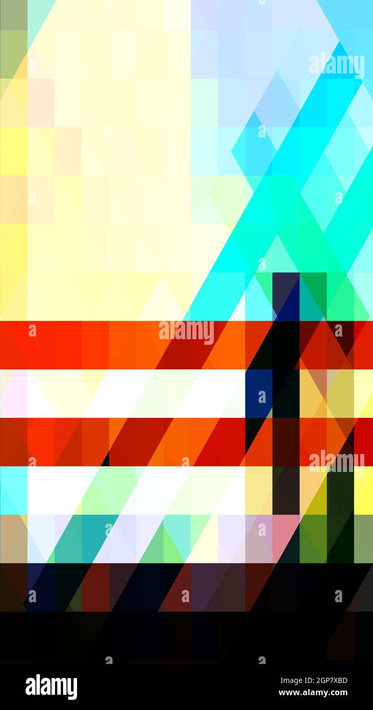 Abstract vivid geometric triangles architectural background vertical layout. Stock Photo