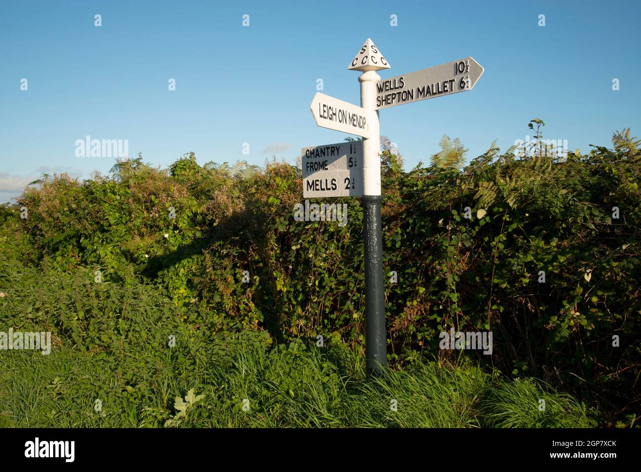 A picturesque Somerset sign post Stock Photo