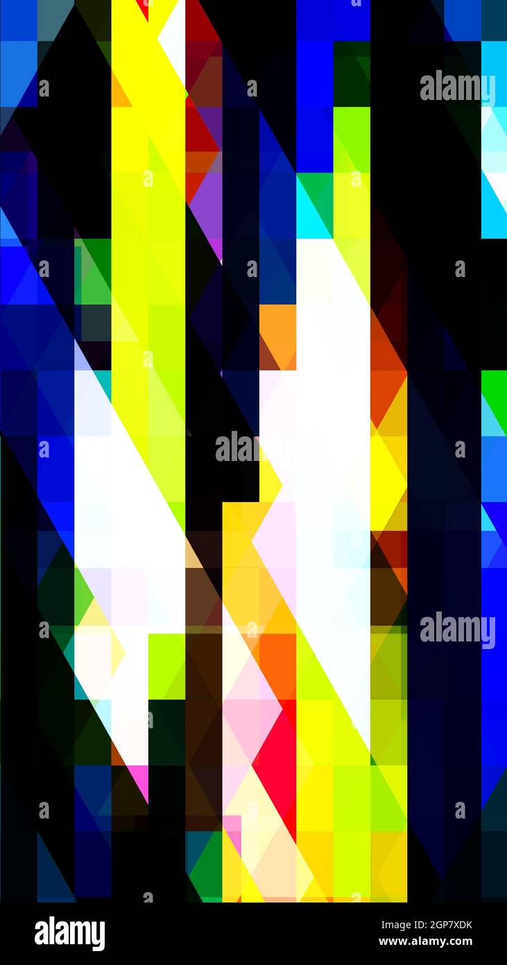 Abstract vivid geometric triangles architectural background vertical layout. Stock Photo
