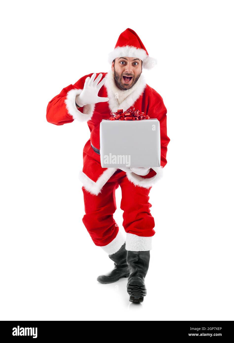 Santa Claus standing isolated on white background Stock Photo - Alamy
