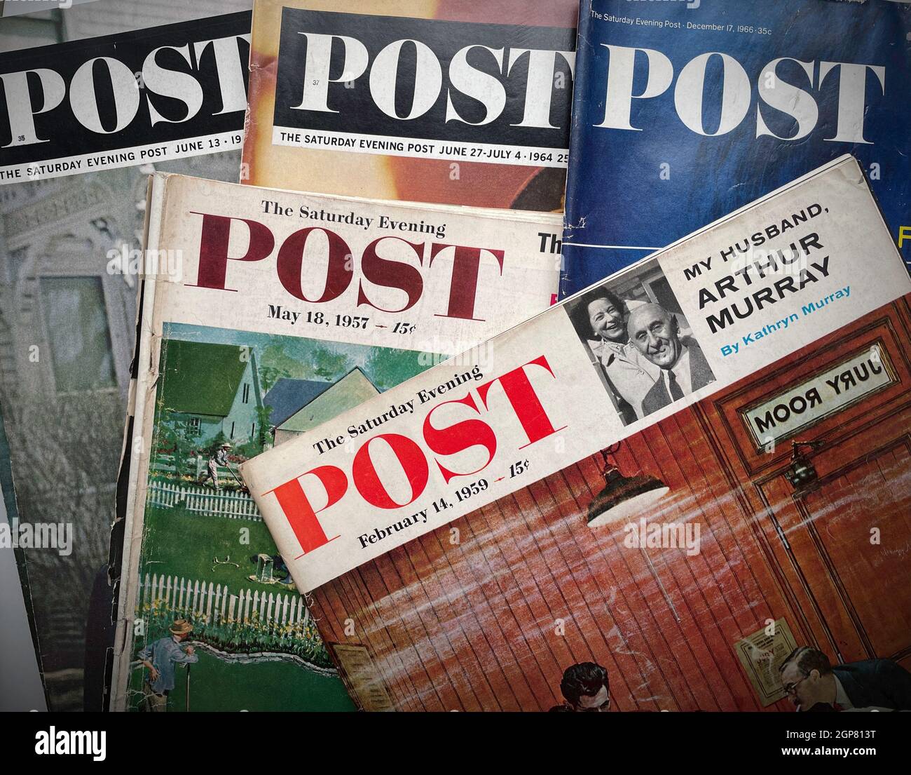 The Saturday Evening Post 1950s Magazine Covers, USA Stock Photo