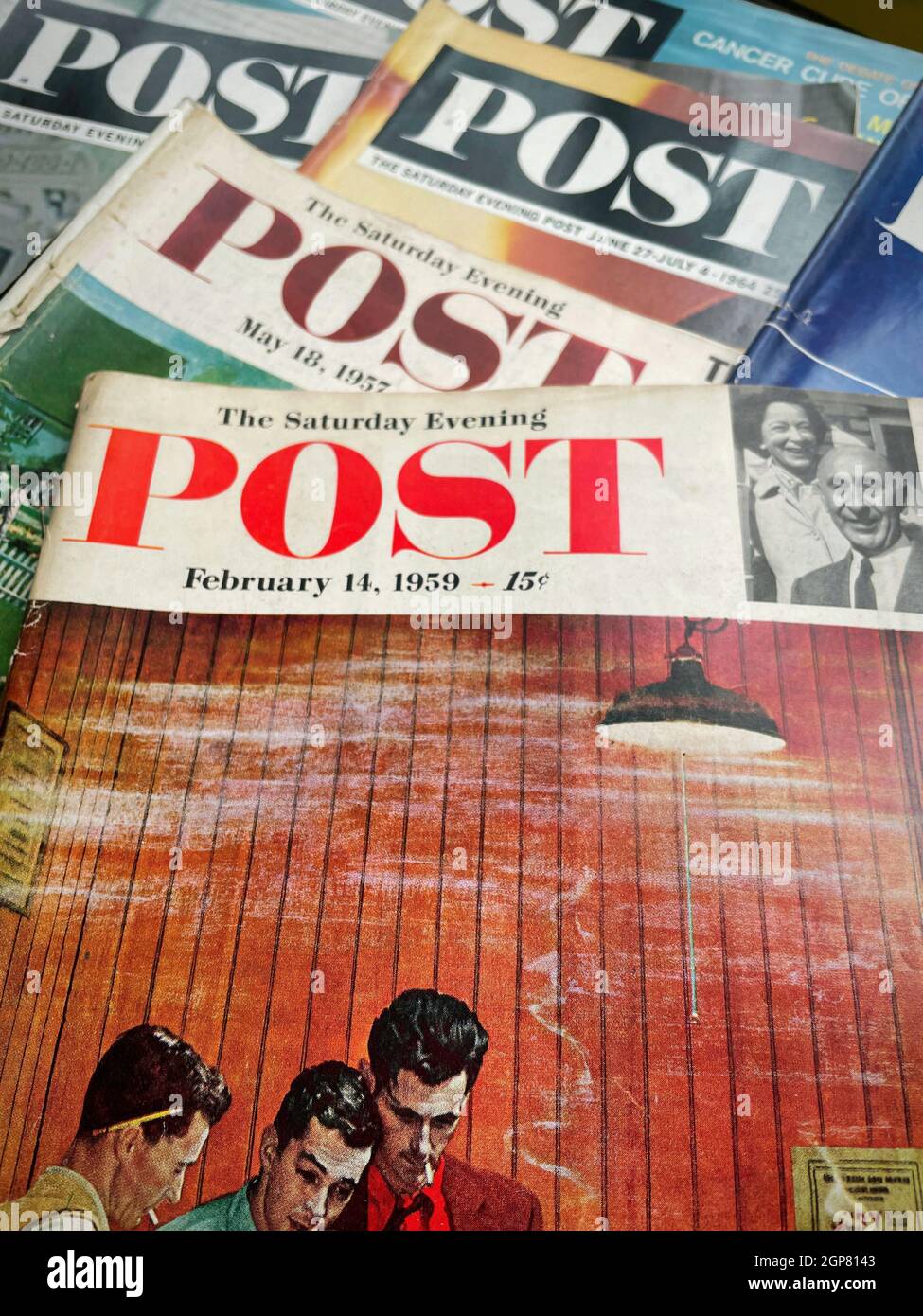 The Saturday Evening Post 1950s Magazine Covers, USA Stock Photo