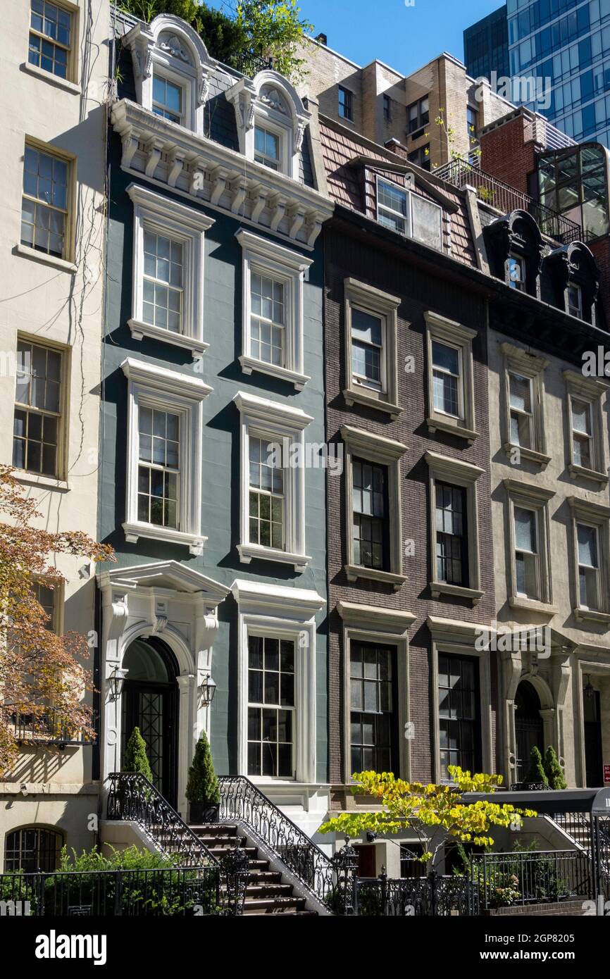 Brownstones on East 38th Street in Murray Hill, NYC Stock Photo