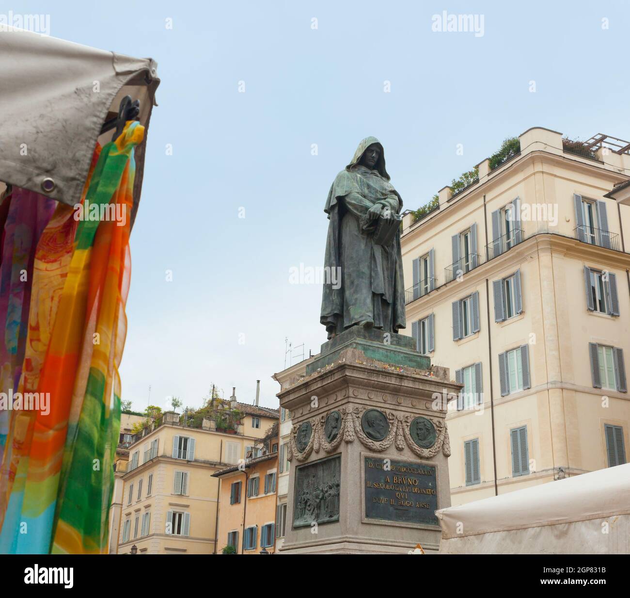 Statue of Giordano Bruno in Rome, the philosopher and the inquisition