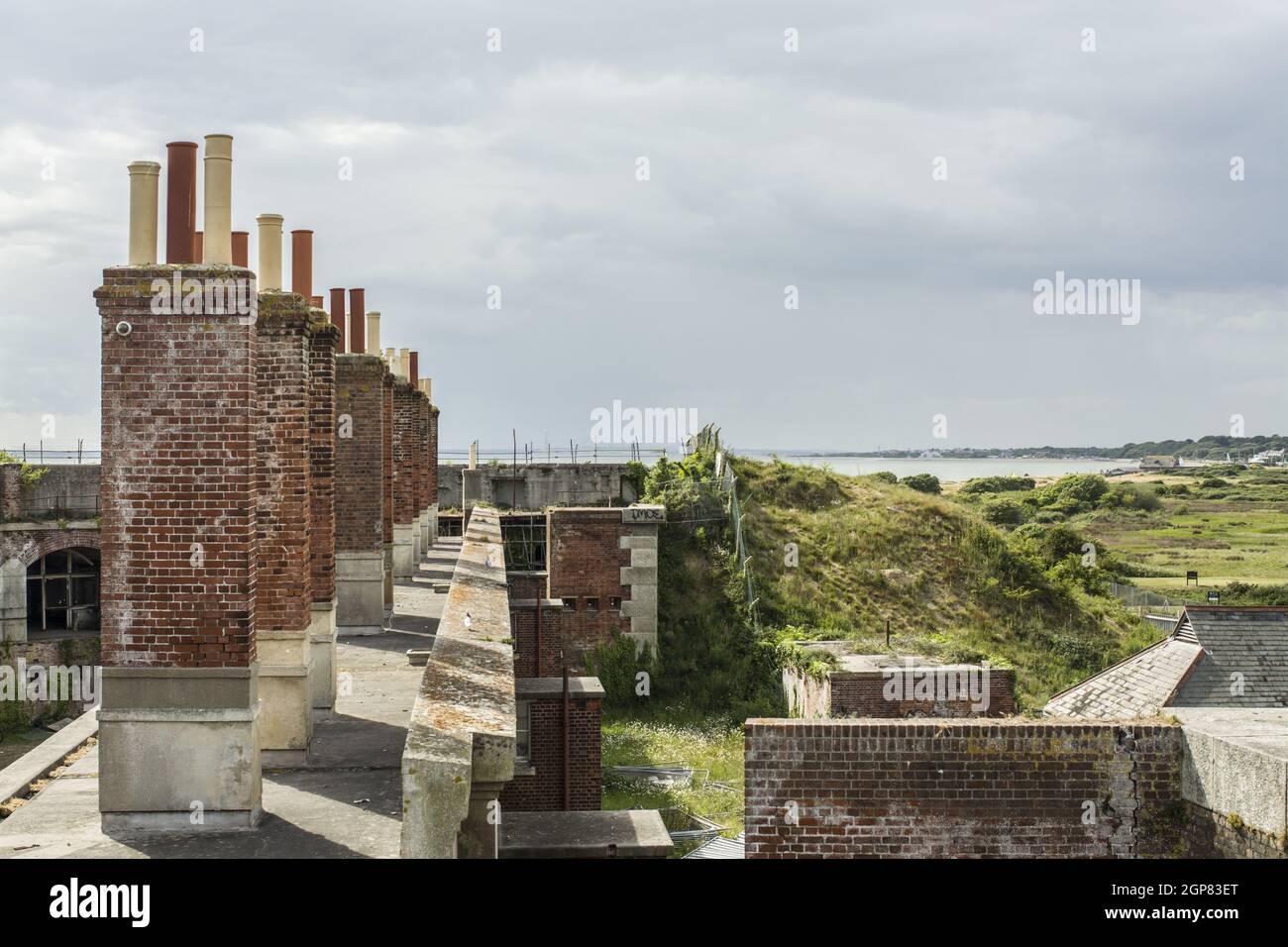 Fort Gilkicker at the East end of Stokes Bay, Gosport, Hampshire Stock Photo
