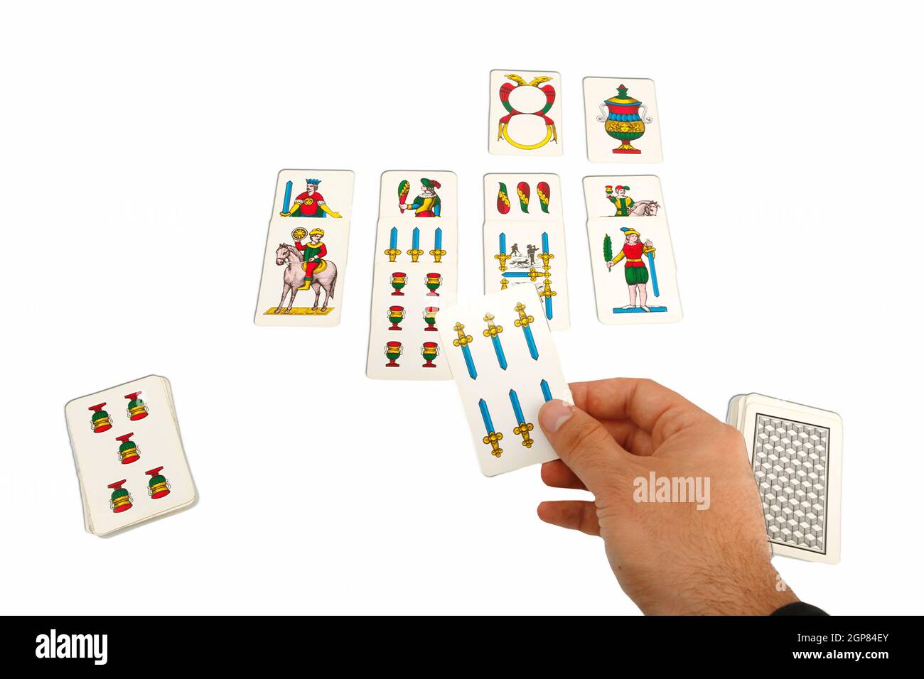 Card game with Neapolitan cards typical of Naples Stock Photo - Alamy