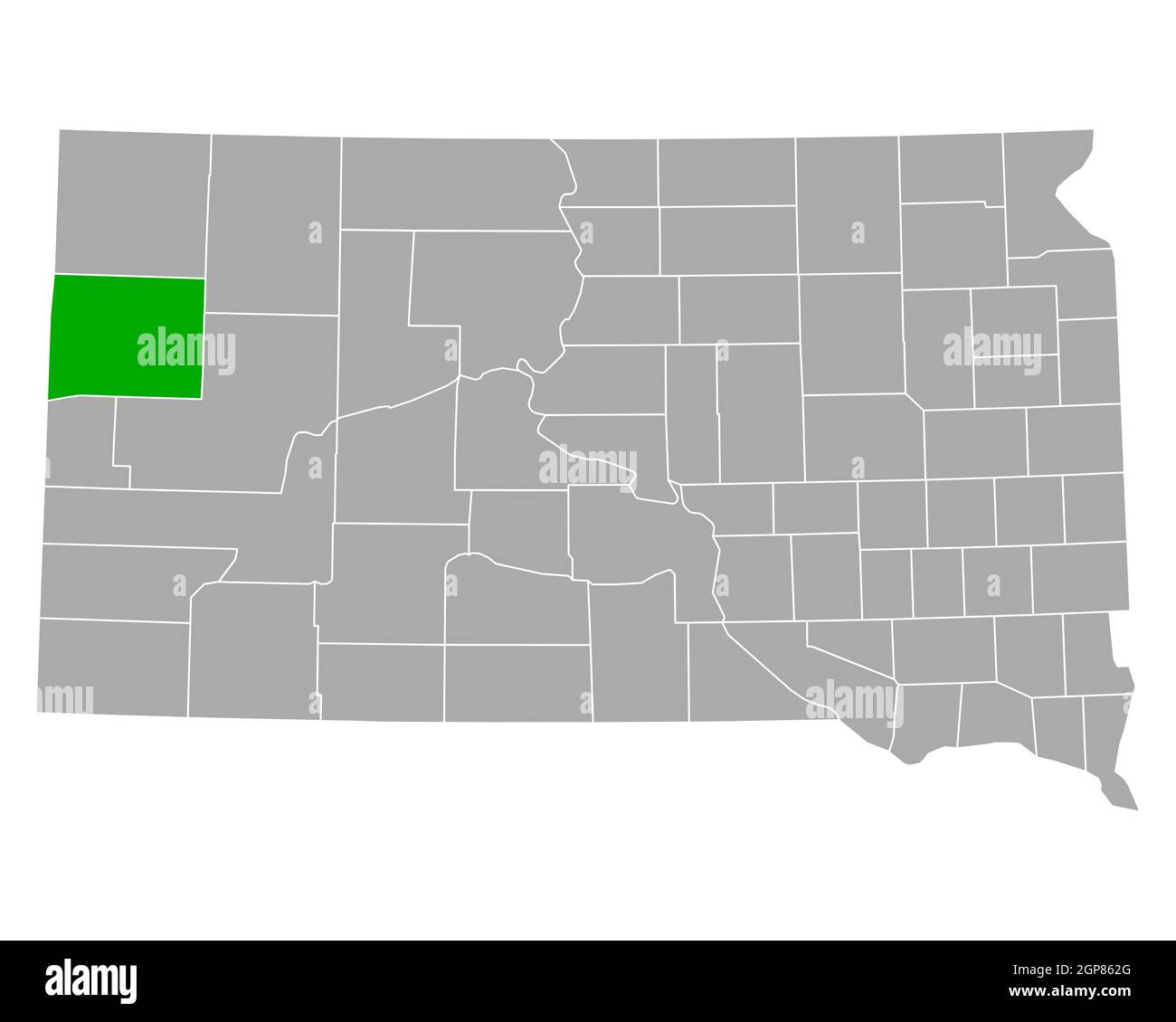 Map of Butte in South Dakota Stock Photo Alamy