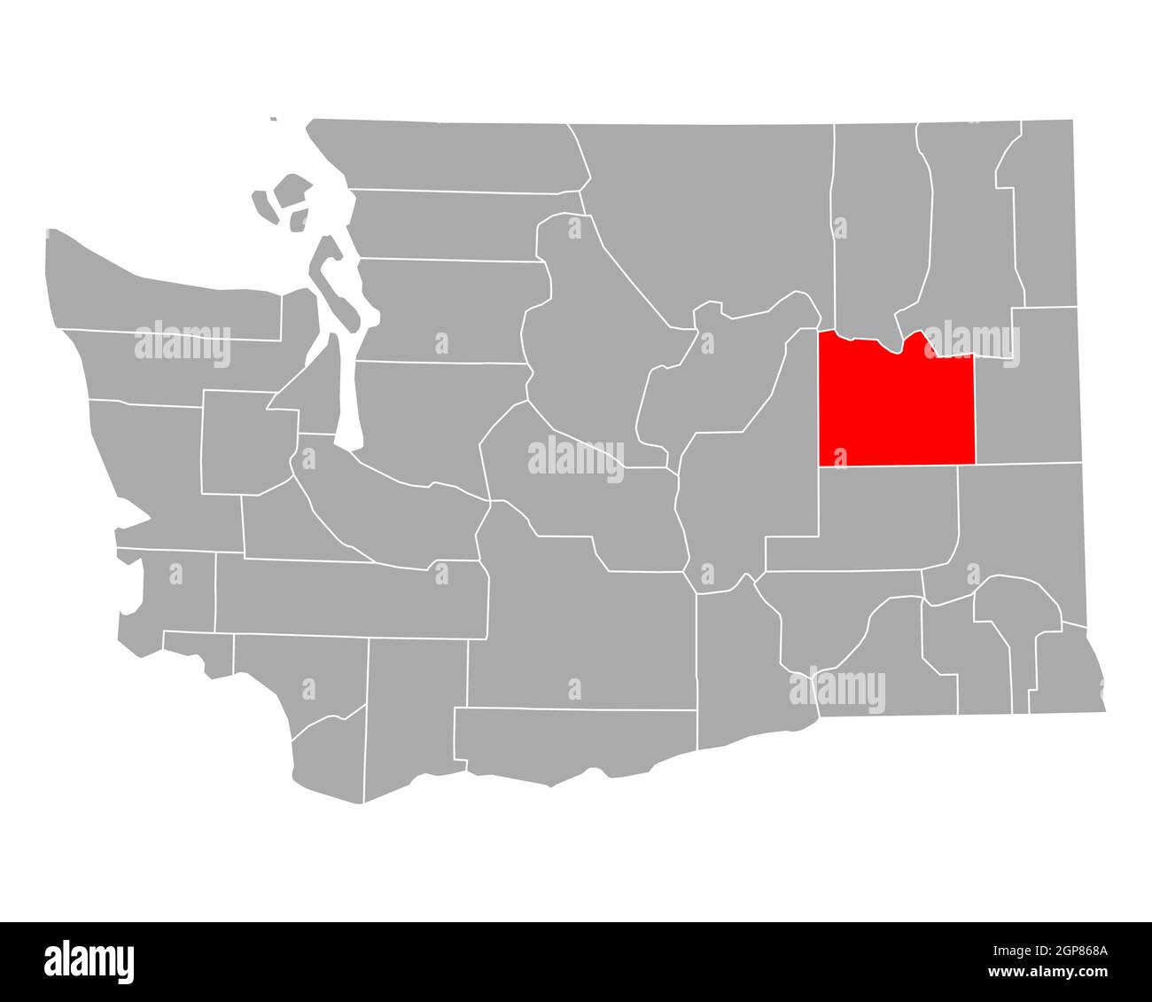 Map of Lincoln in Washington Stock Photo - Alamy