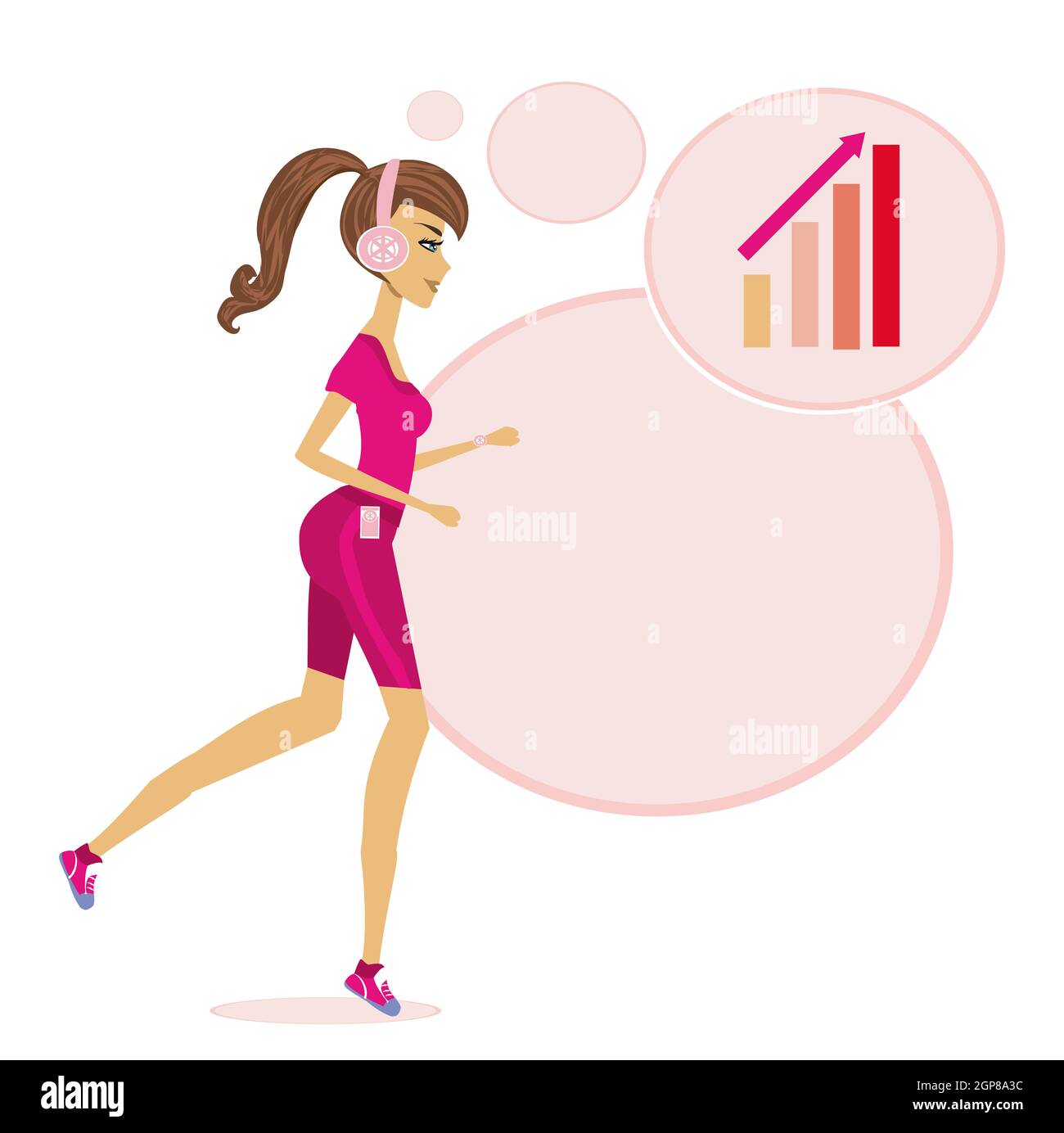 Beautiful Fitness Girl Running card Stock Photo Alamy