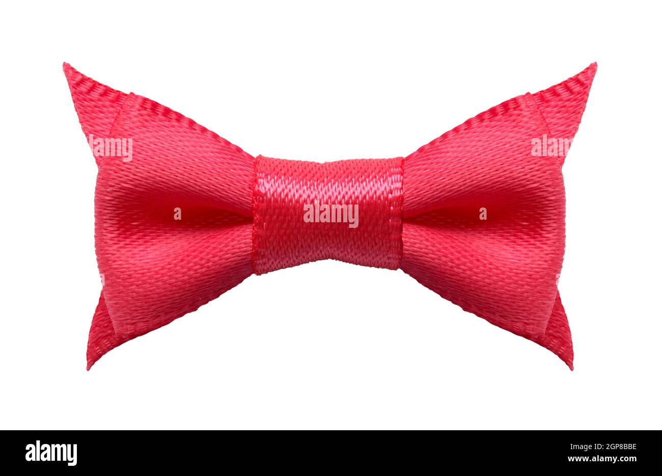 Red Bow Tie Cut Out on White. Stock Photo