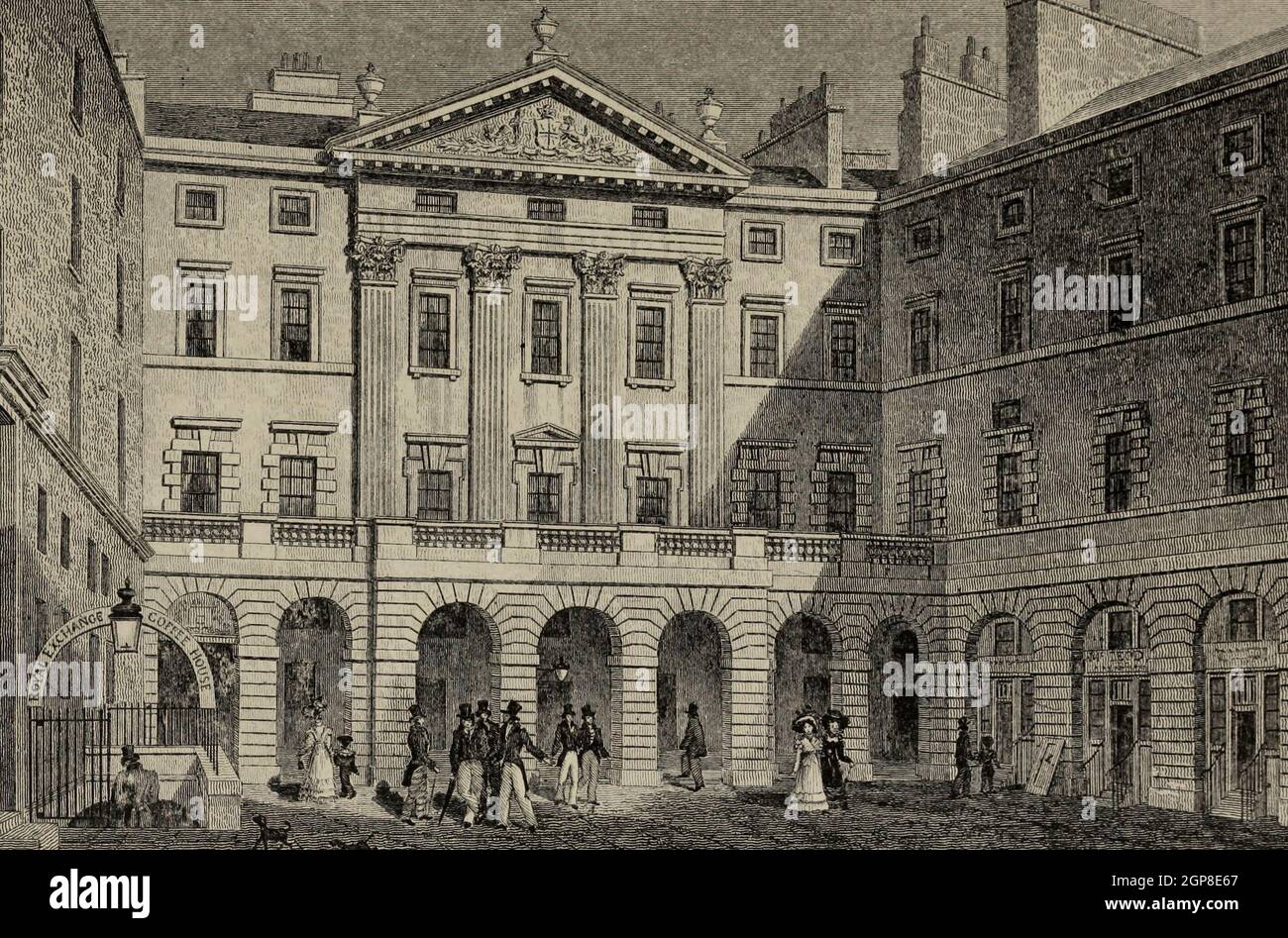 Royal Exchange, High Street, Edinburgh, Scotland, 1830s Stock Photo